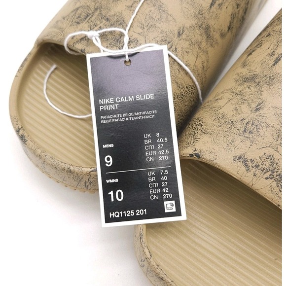 Nike‎ Calm Slide (Mens 9 Womens 10) Parachute Beige Anthracite Wildlife Sandals main image 7